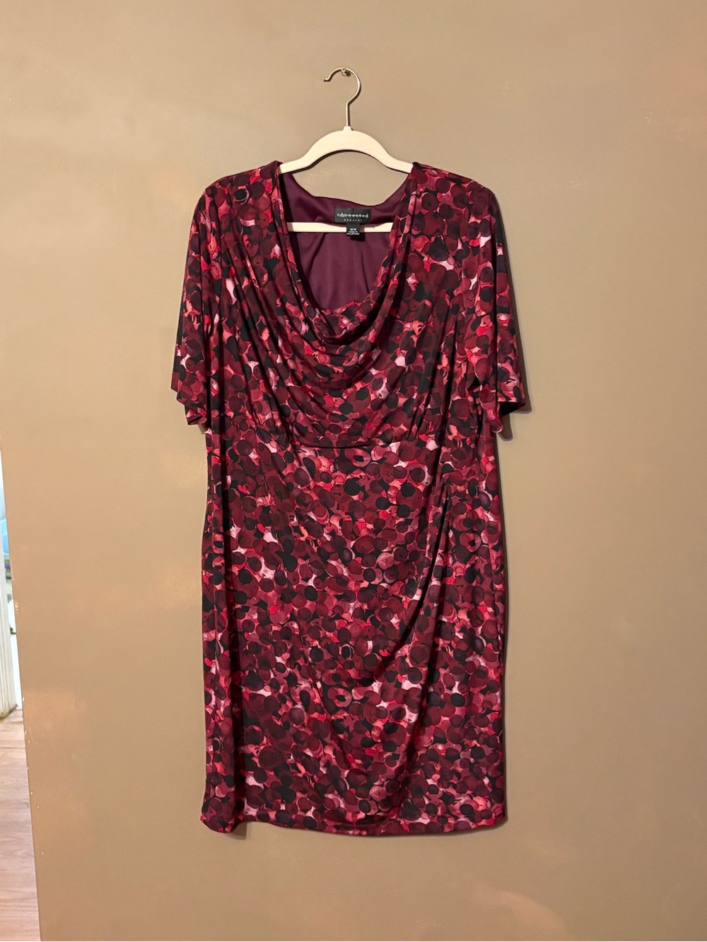 Purple and Pink Cowl Neck Dress